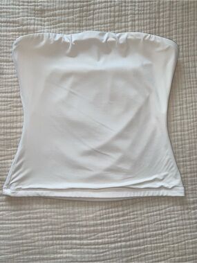 SUKSESS White Double Lined Strapless Tube Top Bandeau Size Small
